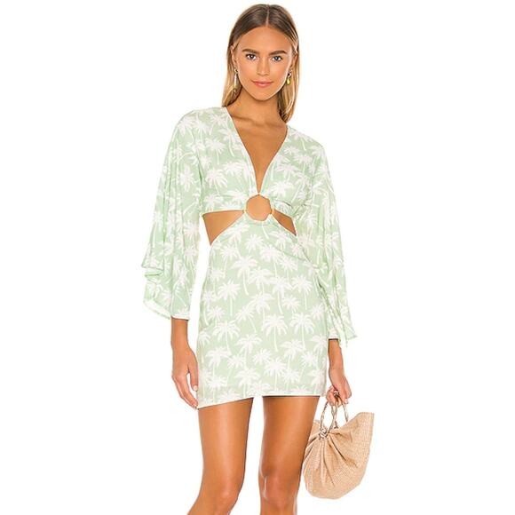 Lovers and Friends Maysa Kimono Dress in Palm Tree NWT Size Small - Picture 1 of 3